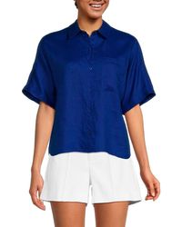 Saks Fifth Avenue - Short Sleeve 100% Linen Shirt - Lyst