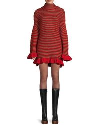 Sonia Rykiel - Ribbed Baby Alpaca Blend Sweater Minidress - Lyst