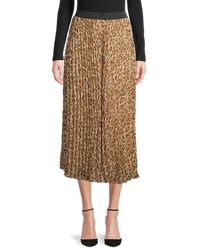Wdny Sunburst Leopard Pleated Skirt - Multicolor