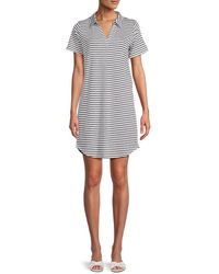 Bobeau - Striped Mini T-shirt Dress - Lyst