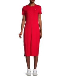 Tommy Hilfiger Ribbed T-shirt Dress - Red