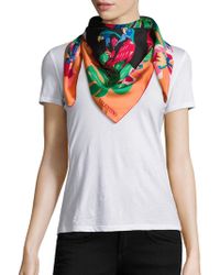 Valentino Tropical Dream Silk Scarf - Black