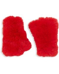surell rabbit fur fingerless gloves