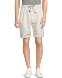 Brunello Cucinelli - Linen Blend Flat Front Shorts - Lyst