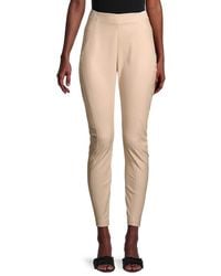 Elie Tahari Panelled Faux Leather Cropped Trousers - Natural