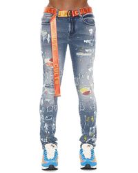 Cult Of Individuality - Punk High Rise Distressed Super Skinny Jeans - Lyst