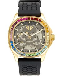 Philipp Plein - $keleton $pectre 42mm Ip Yellow Goldtone Stainless Steel, Silicone & Preciosa Crystals Automatic Watch - Lyst