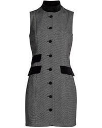 If Only Studio - Velvet-trim Sleeveless Sheath Minidress - Lyst