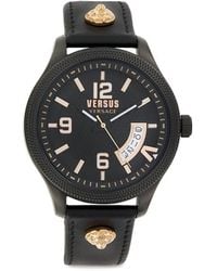 Versus - Reale Ip Stainless Steel Case & Leather Strap Watch/44Mm - Lyst