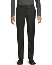 Isaia - Holman Flat Front Wool Dress Pants - Lyst