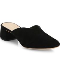 Loeffler Randall Lulu Suede Block Heel Mules - Pink