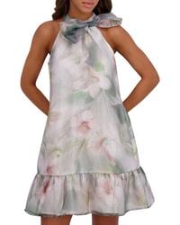 Kensie - Floral Organza A-Line Minidress - Lyst