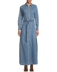Alice + Olivia - Chassidy Denim Maxi Dress - Lyst