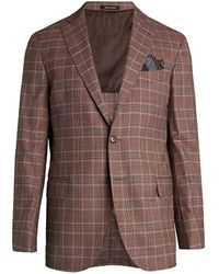 Saks Fifth Avenue Collection Glen Plaid Sportcoat - Brown