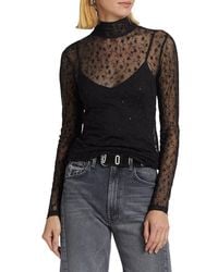 Rag & Bone - Dahlia Lace Turtleneck Top - Lyst