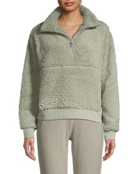 Marc New York Modern-fit Faux Shearling Quarter-zip Pullover - Multicolor