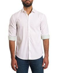 Jared Lang - 'Trim Fit Contrast Cuff Pima Cotton Blend Sport Shirt - Lyst