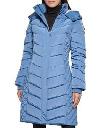 Kenneth Cole - Mixed Quilted Puffer Coat - Lyst