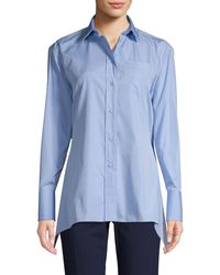 Valentino Open-back Cotton Shirt - Blue