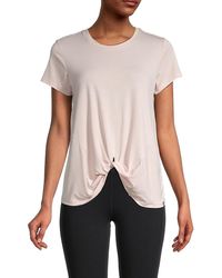 Marc New York Performance Womens Cool Wash Long Sleeve Cut-Out Front Tee 