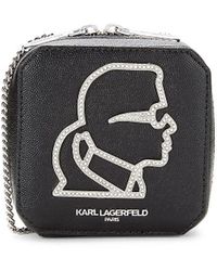 Karl Lagerfeld - Mini Ikons Metallic Leather Crossbody Bag - Lyst