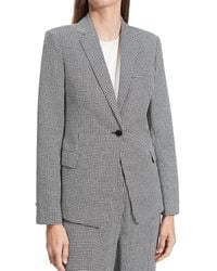 Theory - Houndstooth Linen-Blend Slim-Fit Blazer - Lyst