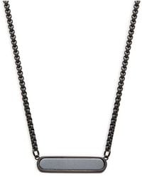 Tateossian - Rt Black Ip Plated Stainless Steel & Hematite Pendant Necklace - Lyst