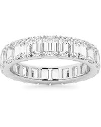 Saks Fifth Avenue Build Your Own Collection 14k White Gold & Lab Grown Emerald Cut Diamond Eternity Band