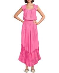Ramy Brook - Baylor Pleated Blouson Maxi Dress - Lyst