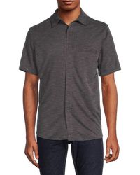 Saks Fifth Avenue - Knit Short Sleeve Button Down Shirt - Lyst