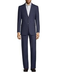 Saks Fifth Avenue Classic-fit Striped Wool Suit - Blue
