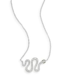 Effy Tsavorite, Diamond & 14k White Gold Snake Pendant Necklace - Metallic