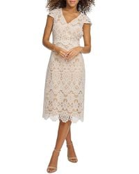 Kensie - Floral Lace Midi Dress - Lyst