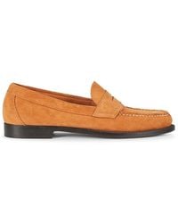G.H. Bass & Co. - G. H. Bass Logan Flat Strap Suede Penny Loafers - Lyst