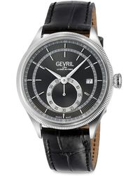Gevril - Empire 40Mm Stainless Steel & Leather Strap Watch - Lyst