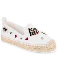 Karl Lagerfeld - Malvie Logo Embellished Espadrilles - Lyst