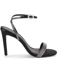 Black Suede Studio - Leather Lined Stiletto Sandals - Lyst