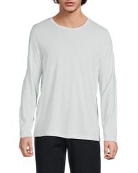 Vince - Long-Sleeve Crewneck Cotton Tee - Lyst