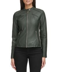 Guess - Band Collar Faux Leather Jacket - Lyst