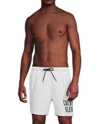 Calvin Klein - Logo-Print Drawstring Swim Shorts - Lyst