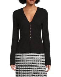 10 Crosby Derek Lam - Esmee Textured Button-Front V-Neck Top - Lyst
