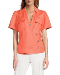 Karl Lagerfeld - Crossover Linen-blend Shirt - Lyst