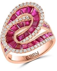 Effy - 14K, Ruby & 0.70 Tcw Diamond Ring - Lyst