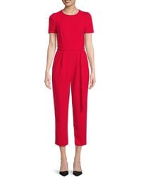 Calvin Klein - Belted Cropped Jumpsuit - Lyst
