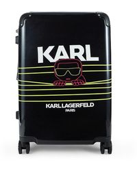 Karl Lagerfeld 28-inch Peeking Karl Spinner Suitcase - Black