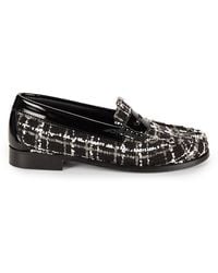 G.H. Bass & Co. - Tweed Penny Loafers with Patent Trim - Lyst
