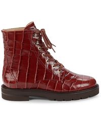 Stuart Weitzman - Mila Croc-embossed Leather Boots - Lyst