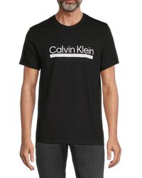 Calvin Klein Logo Tee Pink in Lyst for | Men