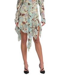 Stella McCartney - Floral Asymmetric Silk Midi-Skirt - Lyst