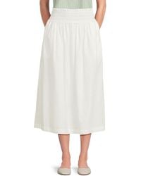 Saks Fifth Avenue - Smocked Waist Midi Skirt - Lyst